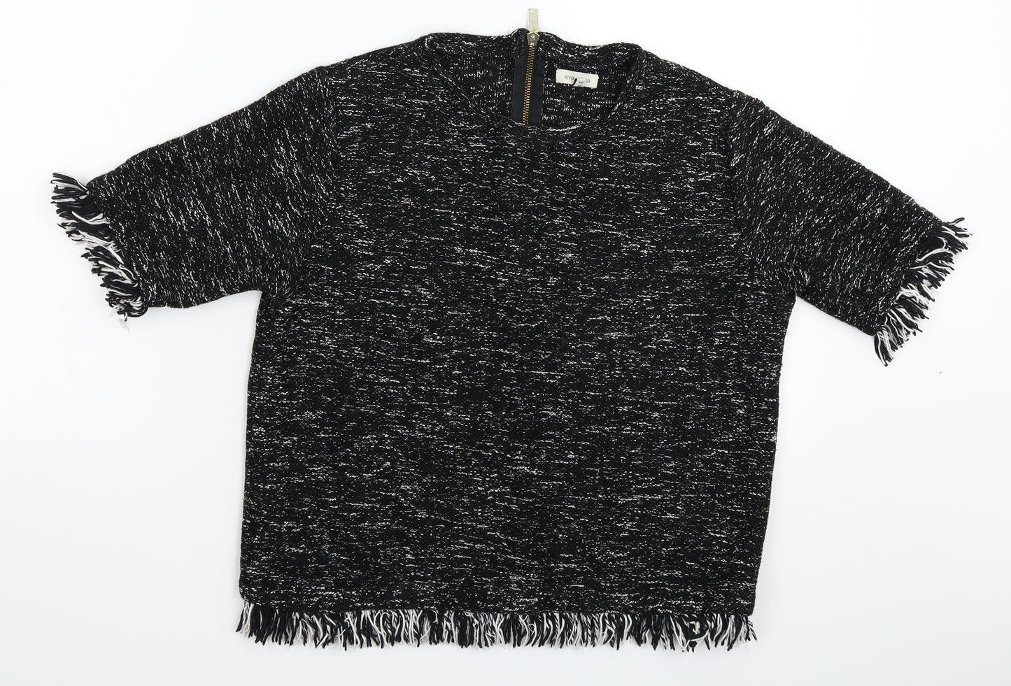 River Island Womens Black  Knit Pullover Jumper Size 10