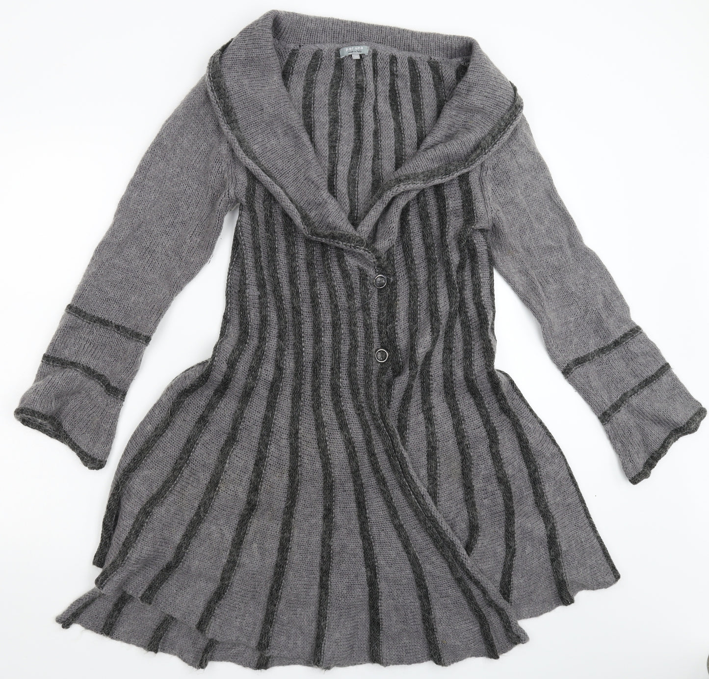 Per Una Womens Grey  Knit Cardigan Jumper Size M