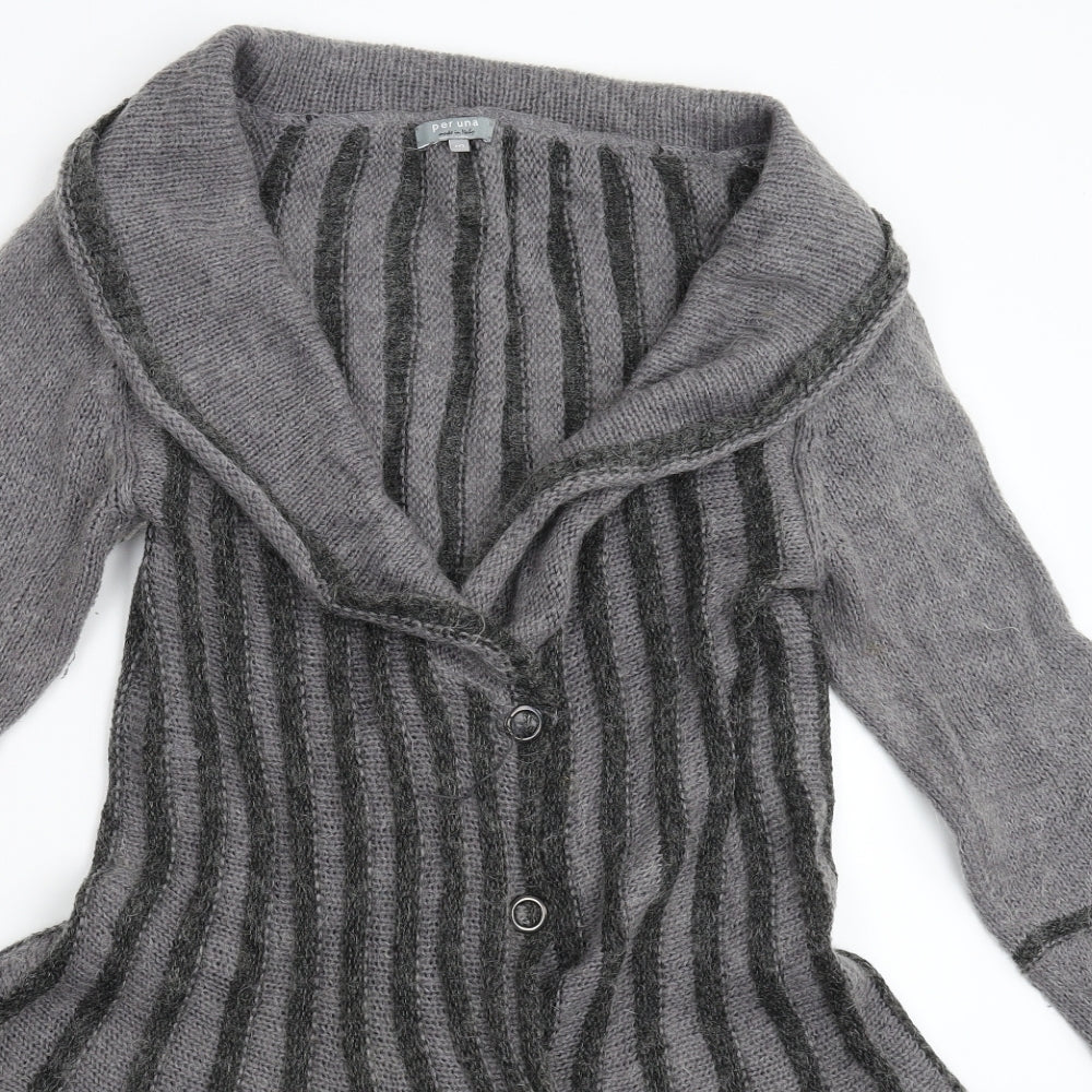 Per Una Womens Grey  Knit Cardigan Jumper Size M