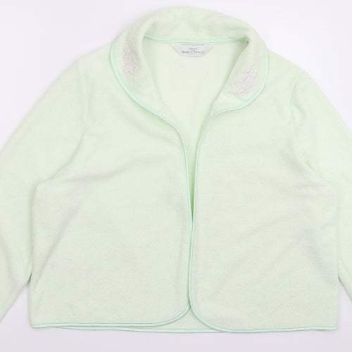Marks and Spencer Womens Green Floral Fleece Jacket  Size 18