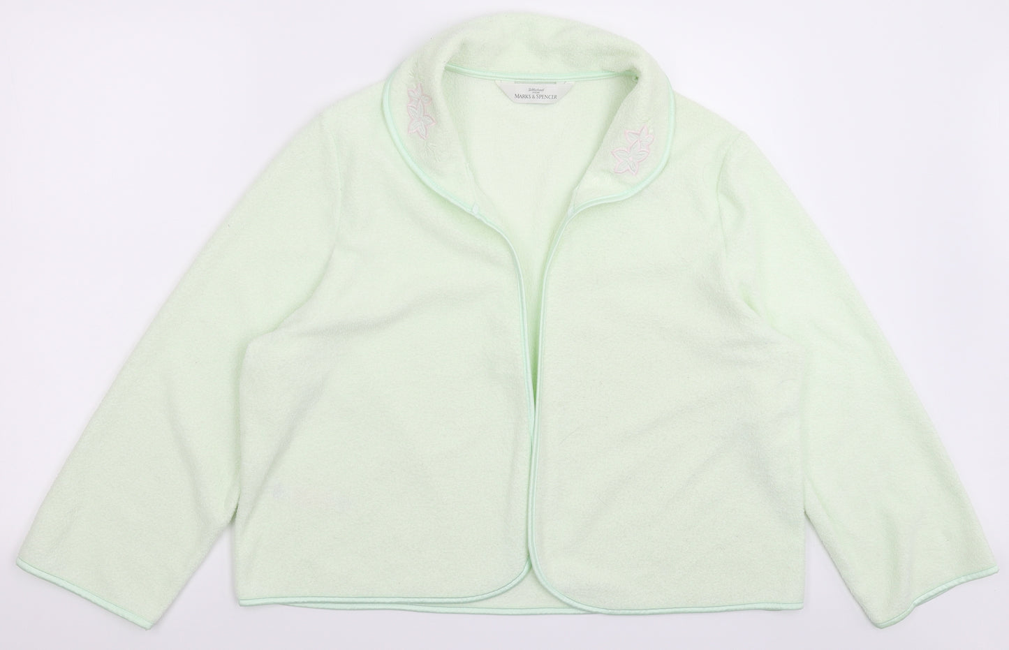 Marks and Spencer Womens Green Floral Fleece Jacket  Size 18