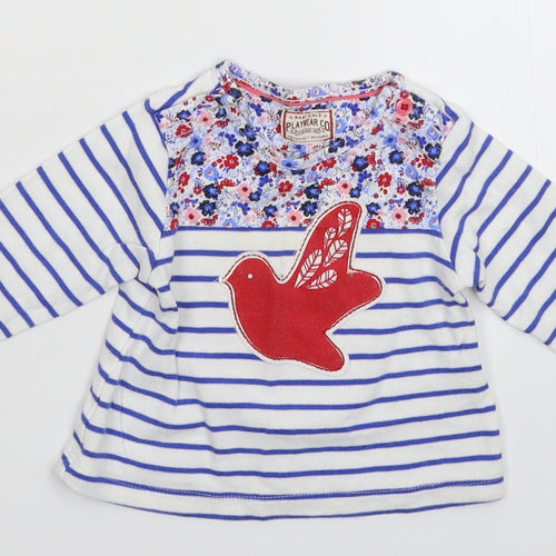 Marks and Spencer Baby White Striped  Basic T-Shirt Size 3-6 Months