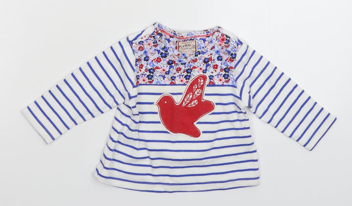 Marks and Spencer Baby White Striped  Basic T-Shirt Size 3-6 Months