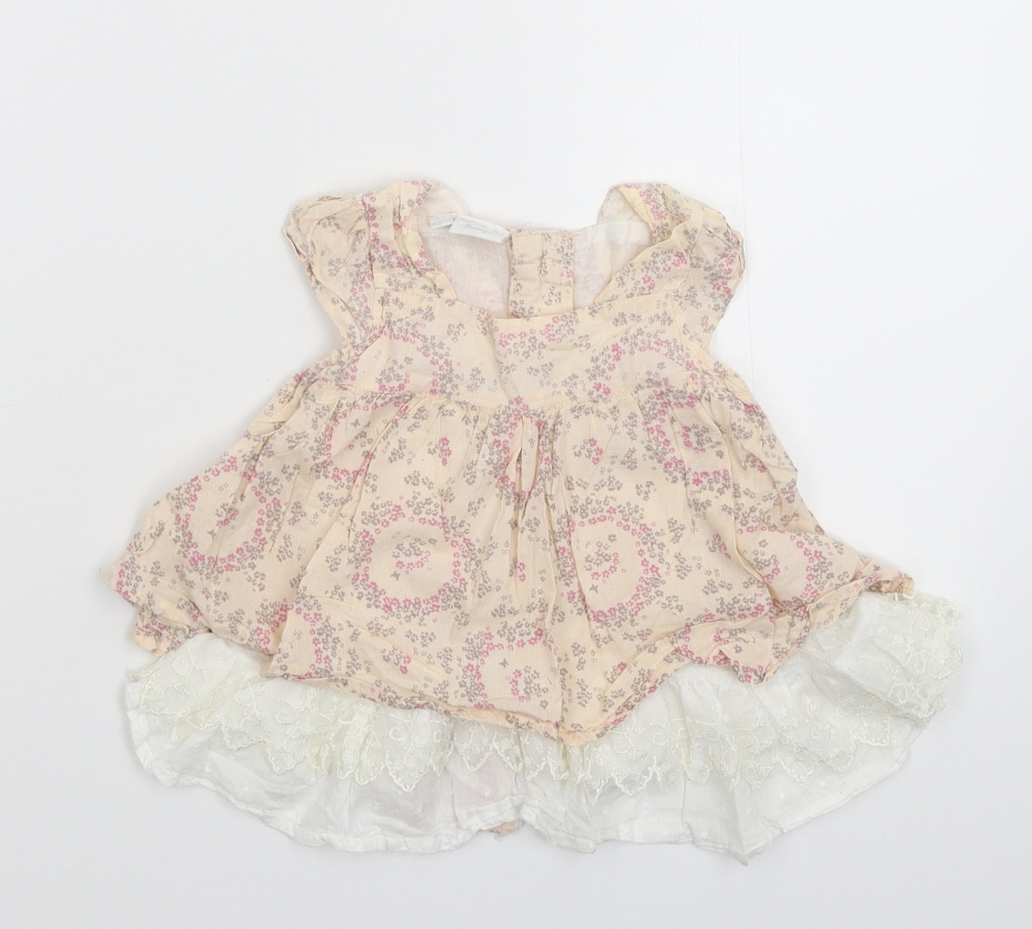 Rockabye-Baby Girls Beige Floral  Shirt Dress  Size 3-6 Months