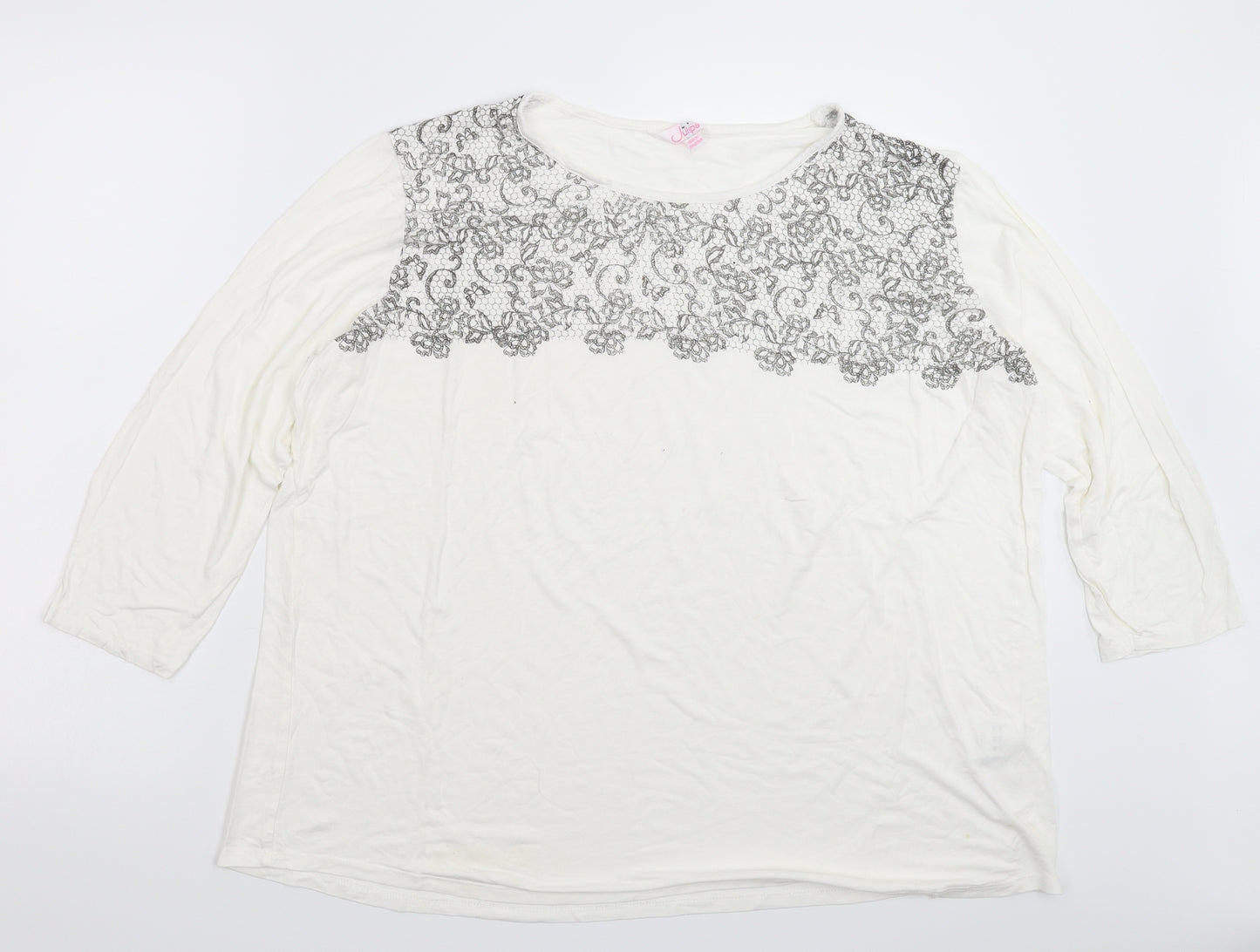 Julipa Womens White   Basic T-Shirt Size 24