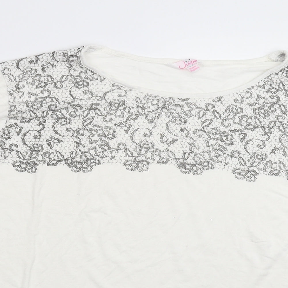 Julipa Womens White   Basic T-Shirt Size 24