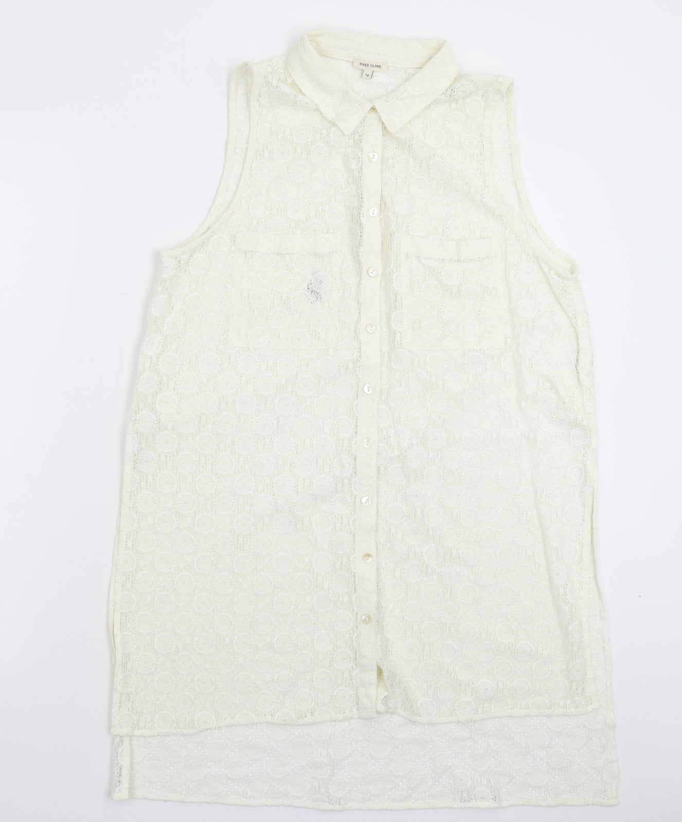 River Island Womens White   Basic Button-Up Size 12  - Oversized