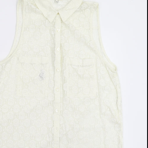 River Island Womens White   Basic Button-Up Size 12  - Oversized