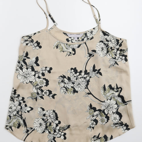 Red Herring Womens Grey Floral Satin Basic Tank Size 12