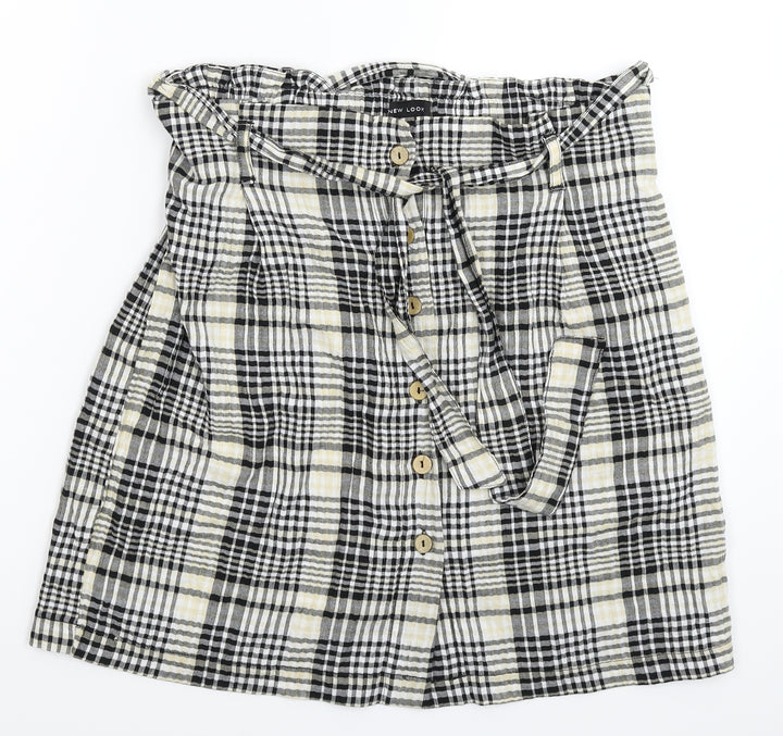 New Look Womens Multicoloured Check  Straight & Pencil Skirt Size 14