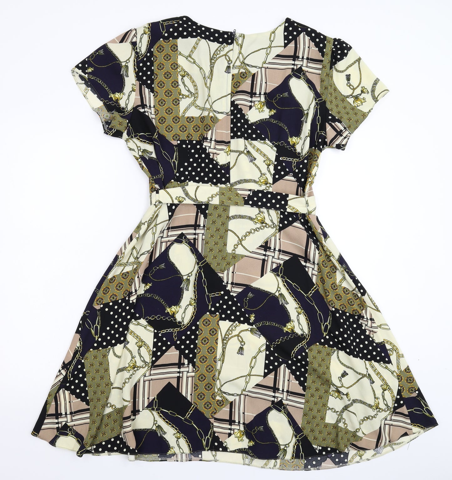 Dorothy Perkins Womens Multicoloured Geometric  Fit & Flare  Size 16