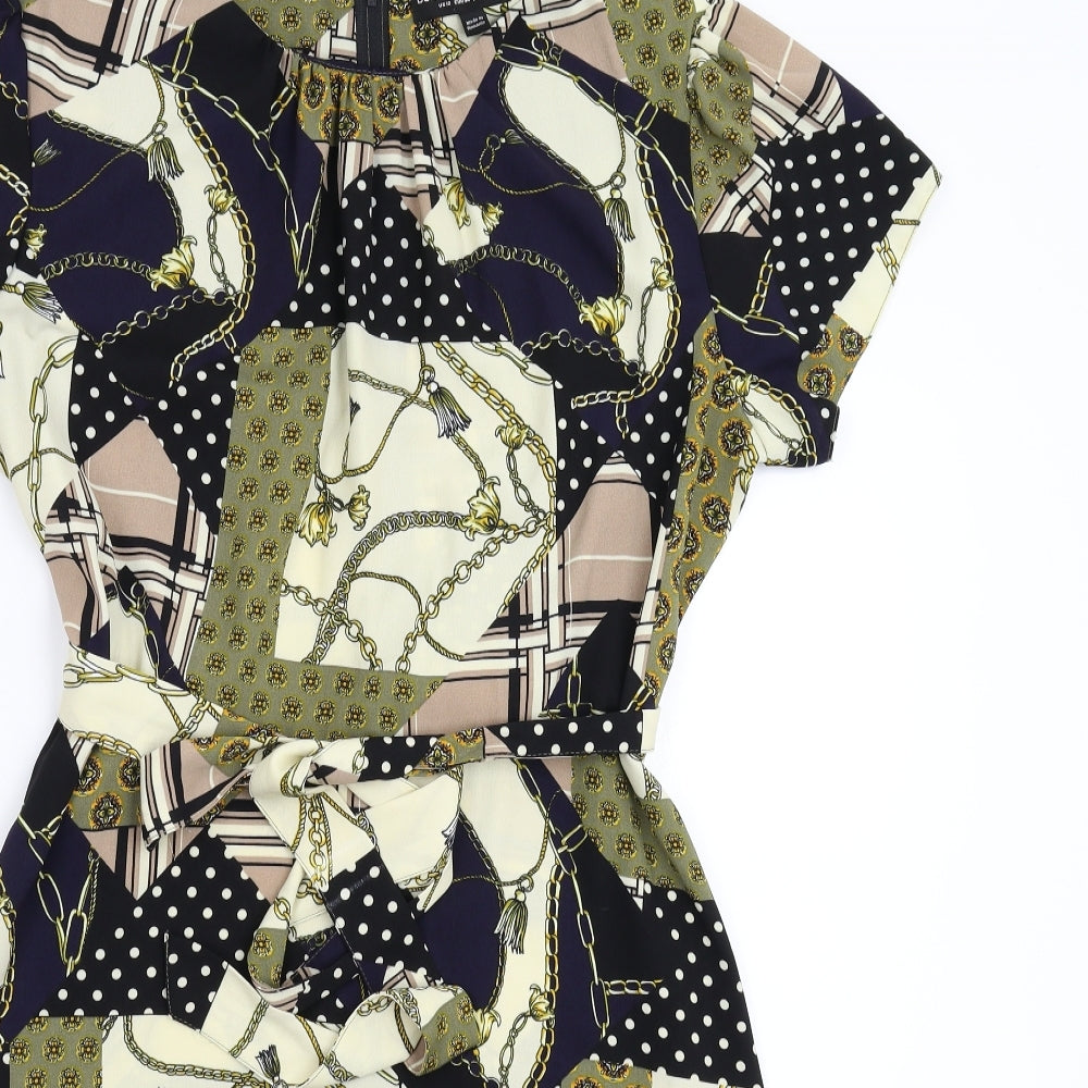 Dorothy Perkins Womens Multicoloured Geometric  Fit & Flare  Size 16