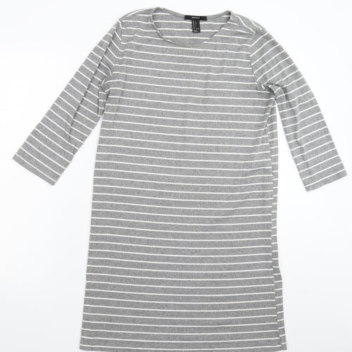 FOREVER 21 Womens Grey Striped  Jumper Dress  Size L