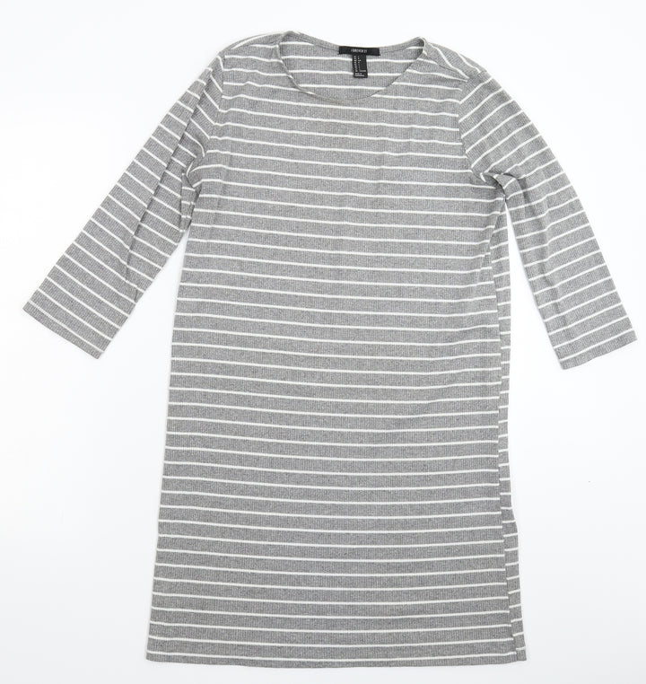 FOREVER 21 Womens Grey Striped  Jumper Dress  Size L