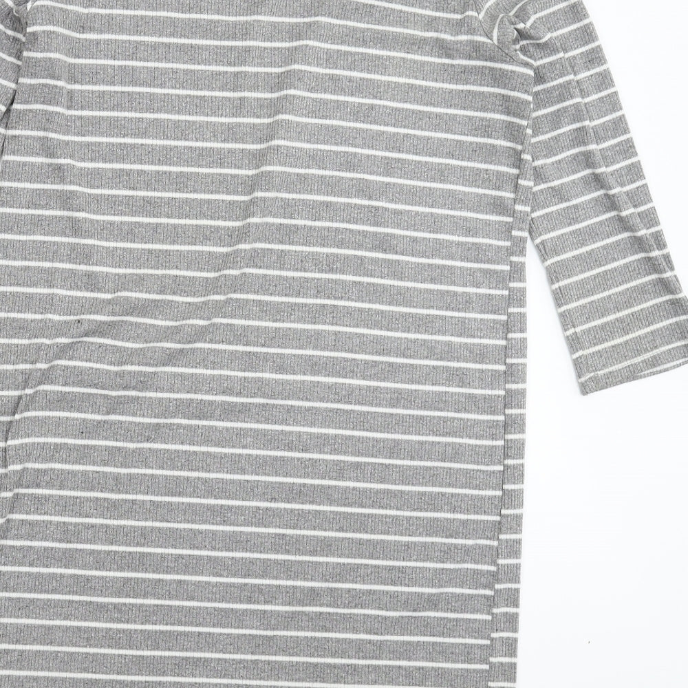 FOREVER 21 Womens Grey Striped  Jumper Dress  Size L