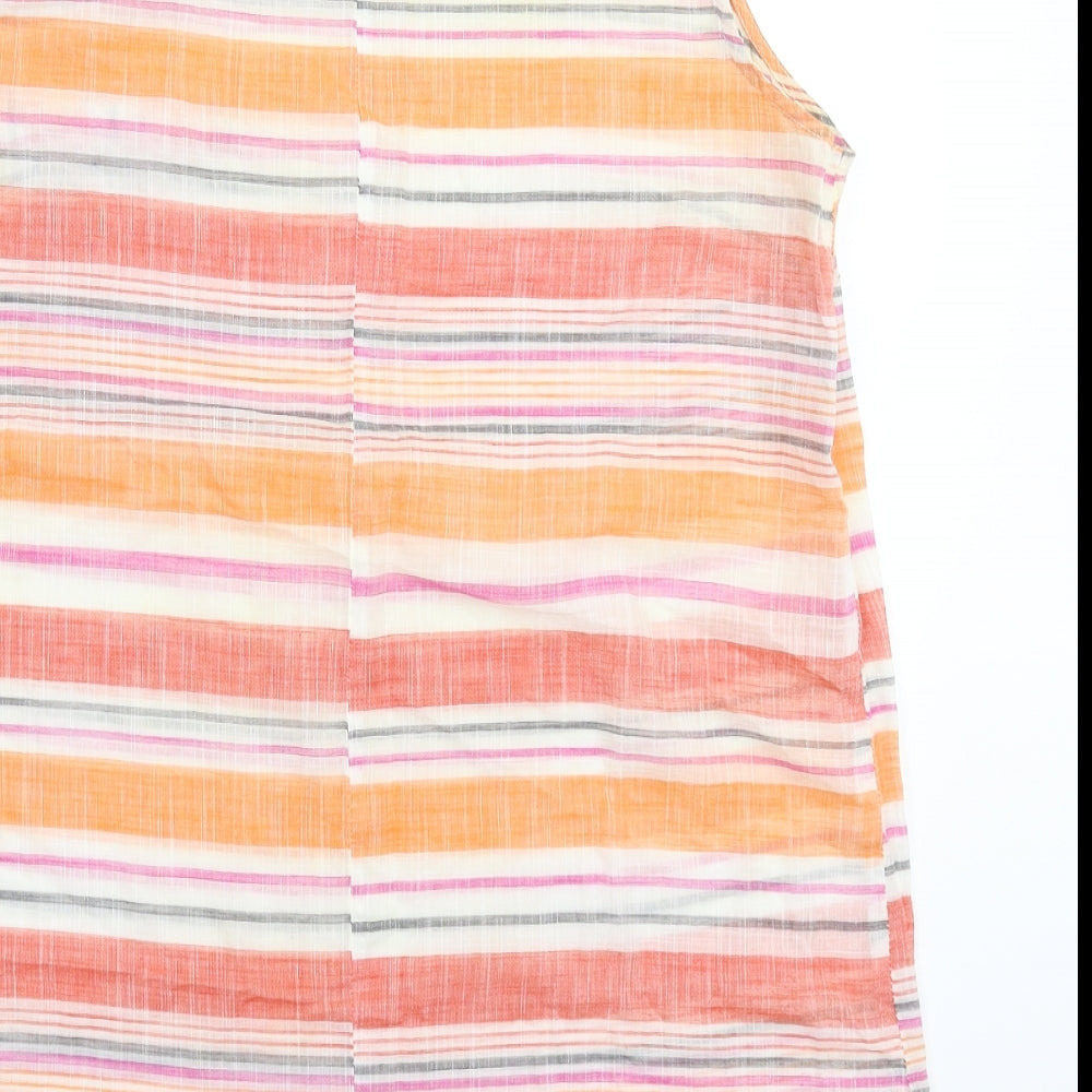 Papaya Womens Multicoloured Striped  Basic Tank Size 14