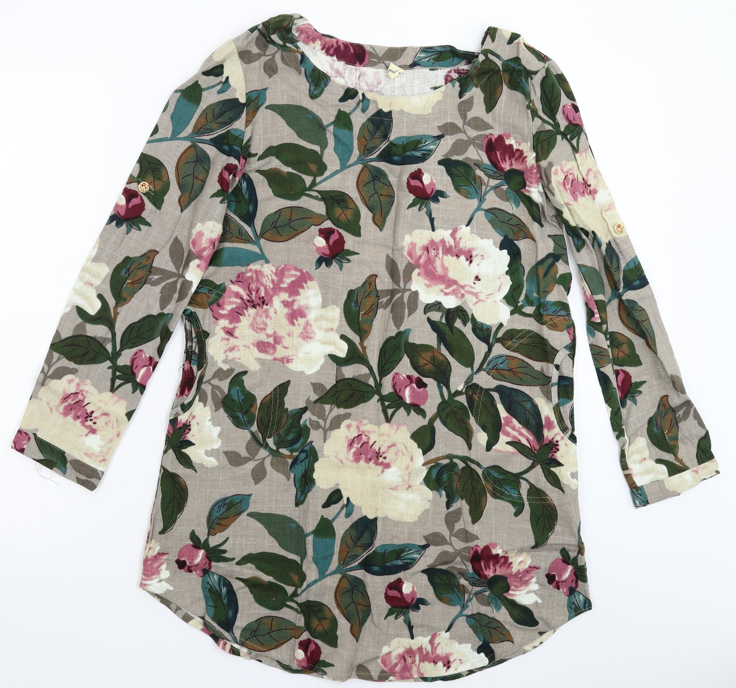 Yoko Womens Grey Floral  Jumper Dress  Size L