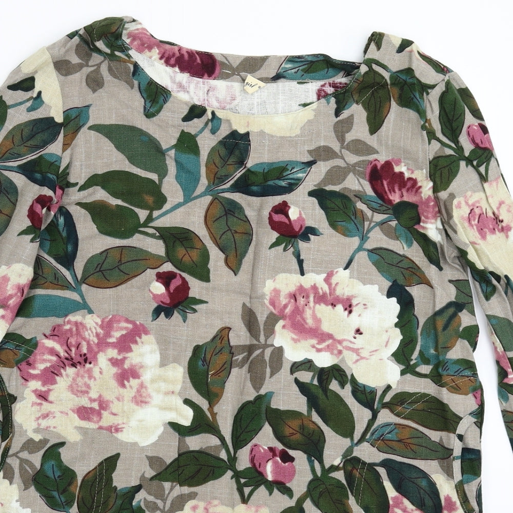 Yoko Womens Grey Floral  Jumper Dress  Size L