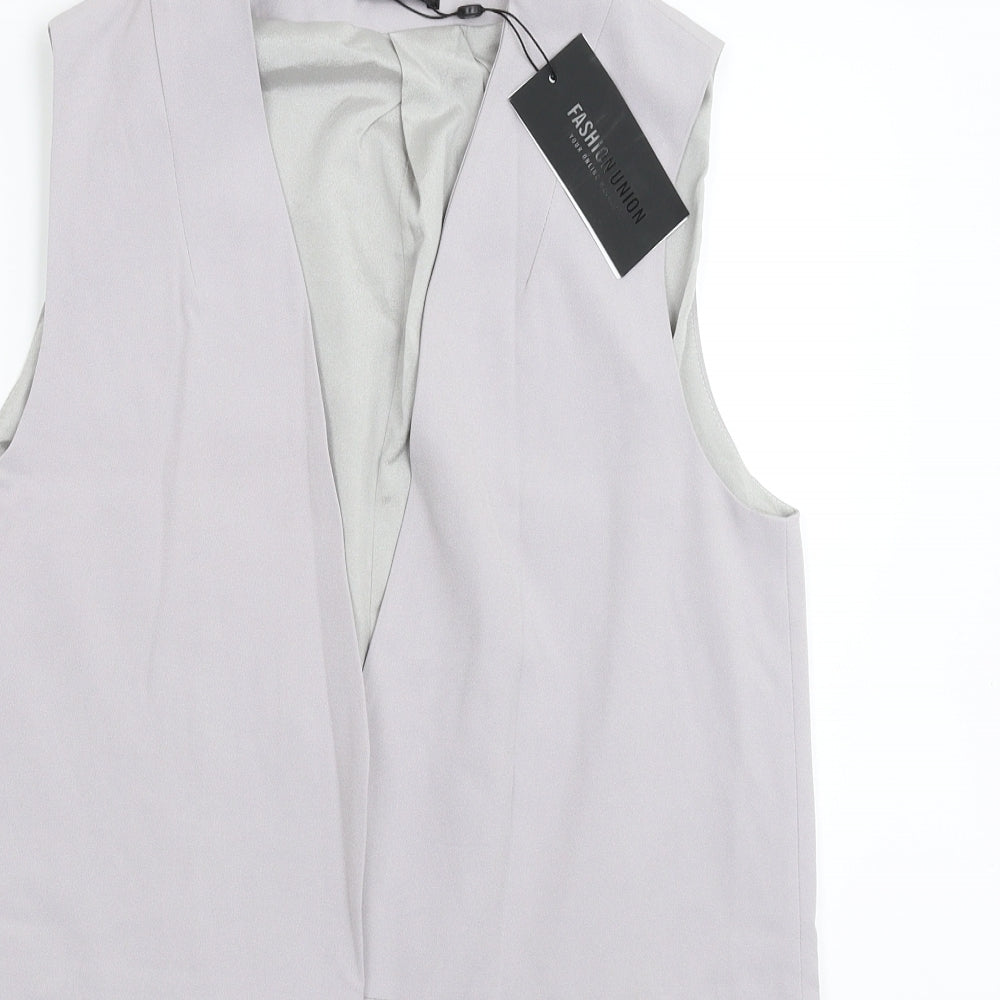 Fashion Union Womens Grey   Jacket Waistcoat Size 10