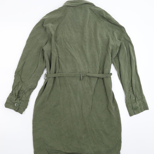 Topshop Womens Green   Shirt Dress  Size 6