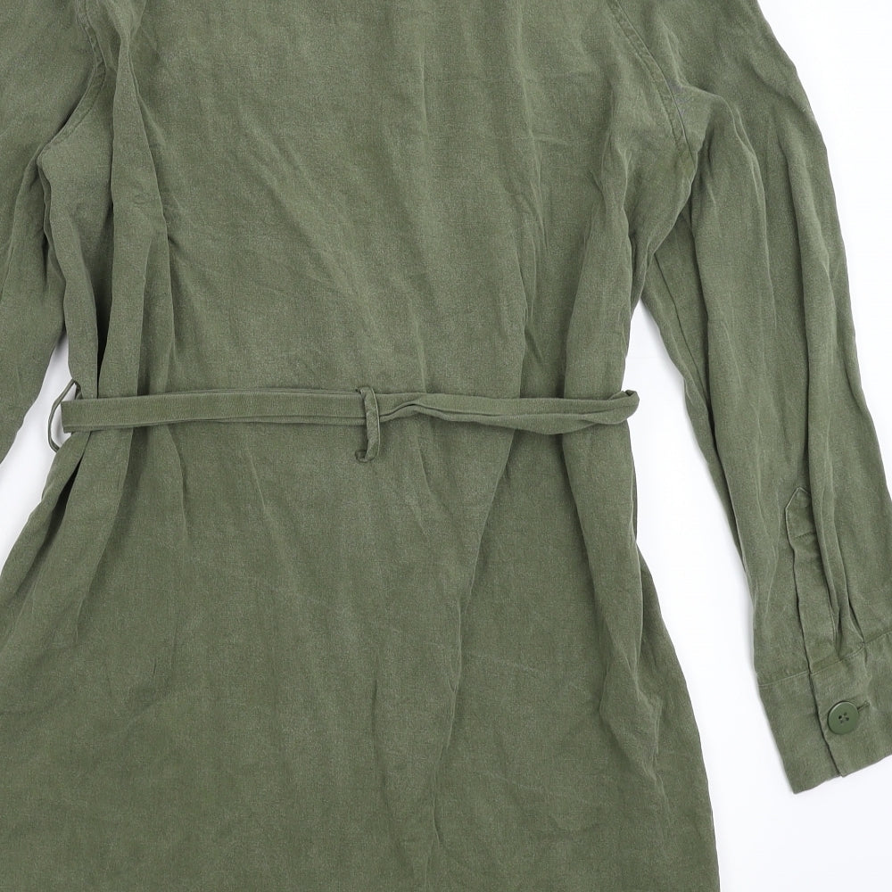Topshop Womens Green   Shirt Dress  Size 6