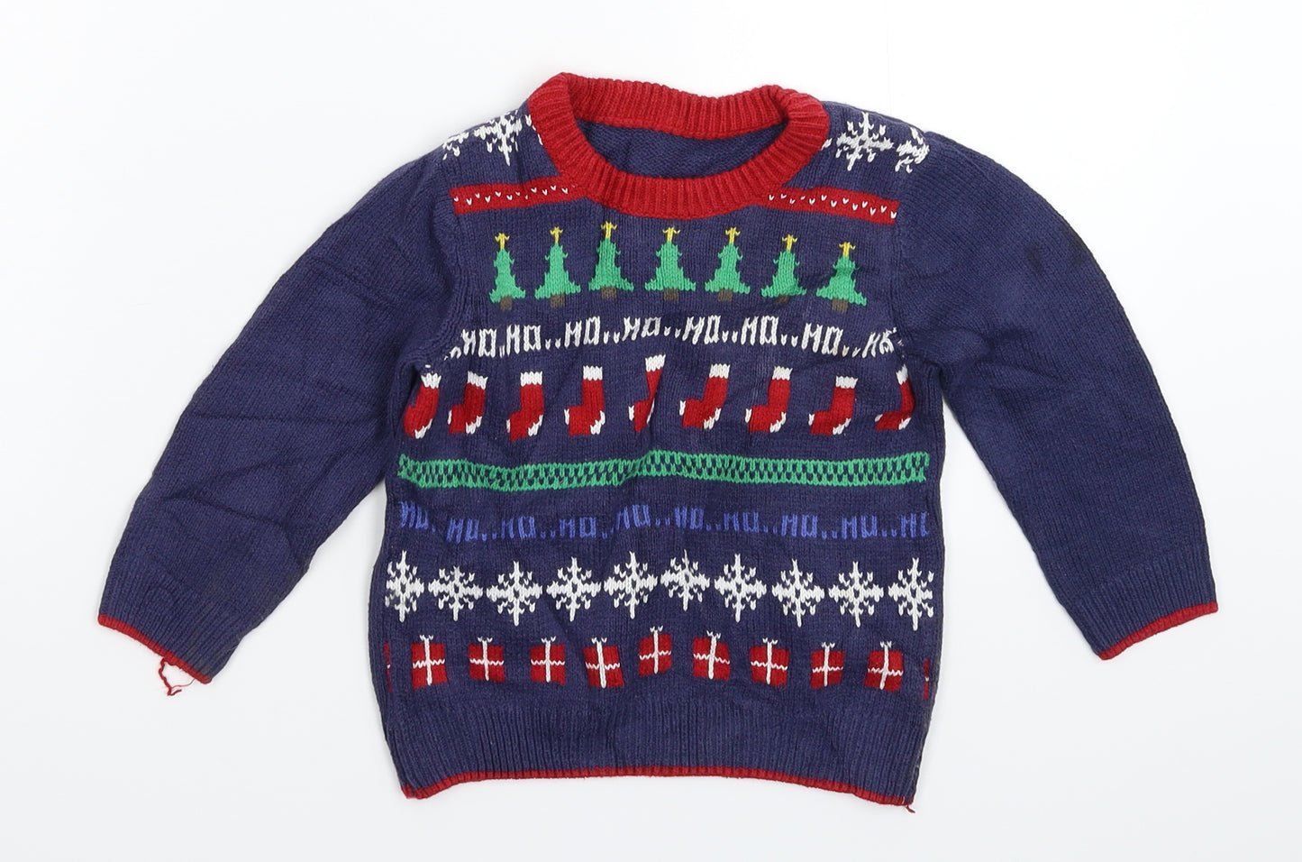 Matalan Baby Blue  Knit Pullover Jumper Size 12-18 Months  - Christmas