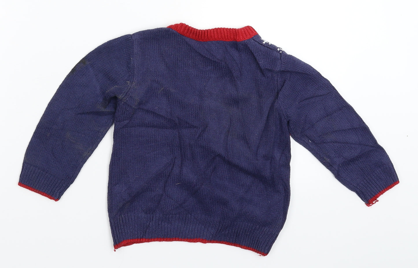 Matalan Baby Blue  Knit Pullover Jumper Size 12-18 Months  - Christmas