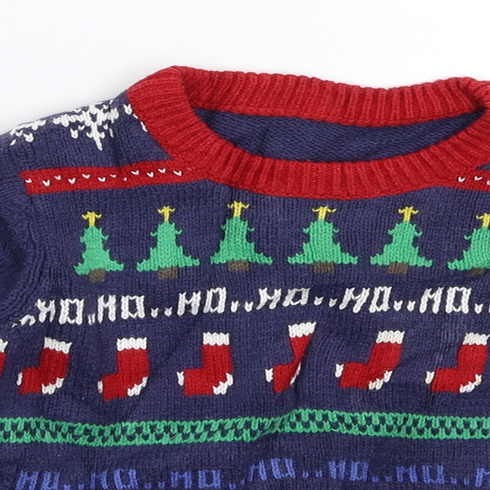 Matalan Baby Blue  Knit Pullover Jumper Size 12-18 Months  - Christmas