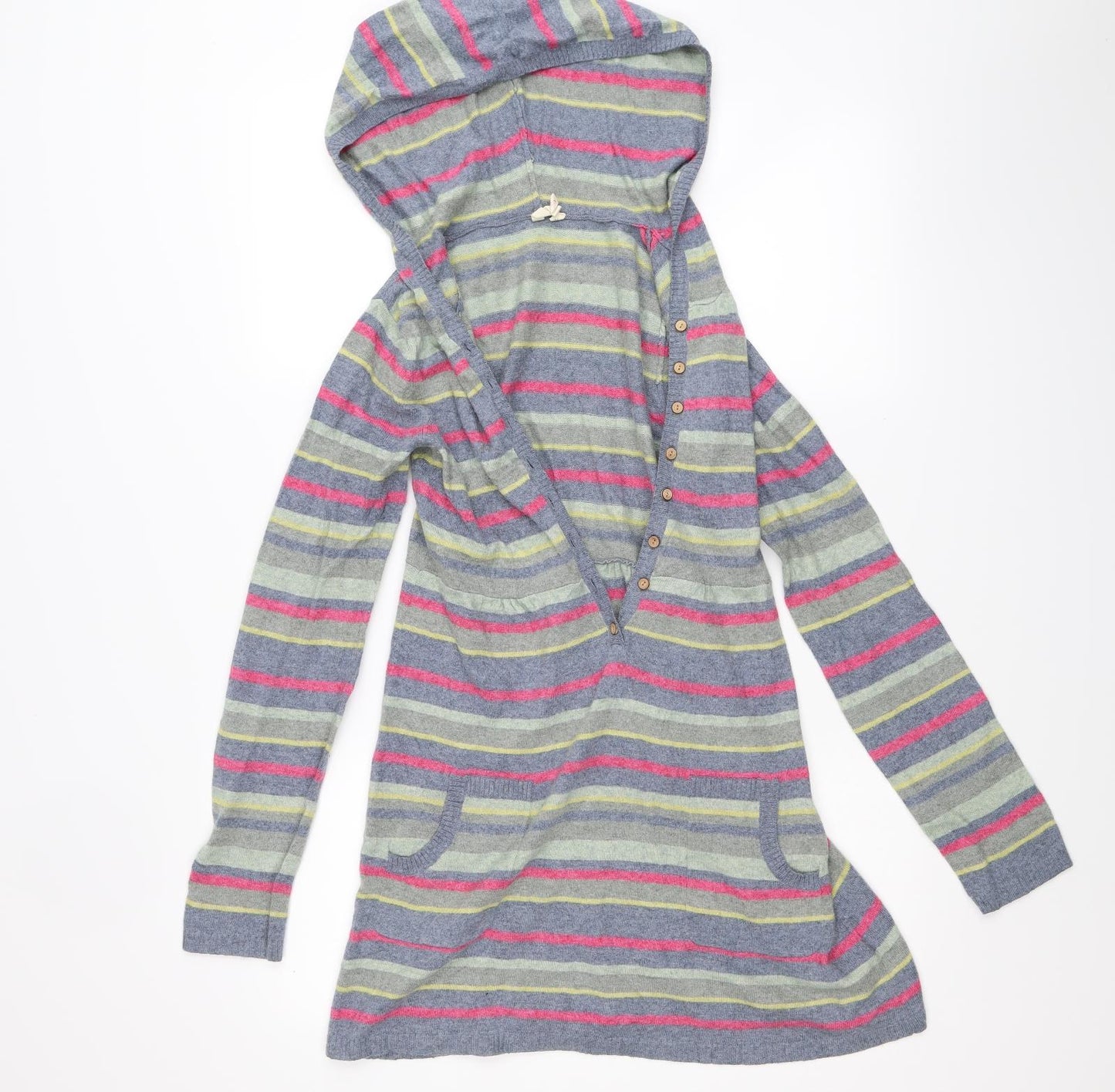 White Stuff Womens Green Striped  Jumper Dress  Size 12