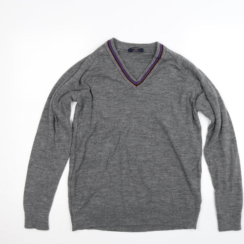 Stevensons Mens Grey  Knit Pullover Jumper Size S