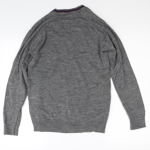 Stevensons Mens Grey  Knit Pullover Jumper Size S