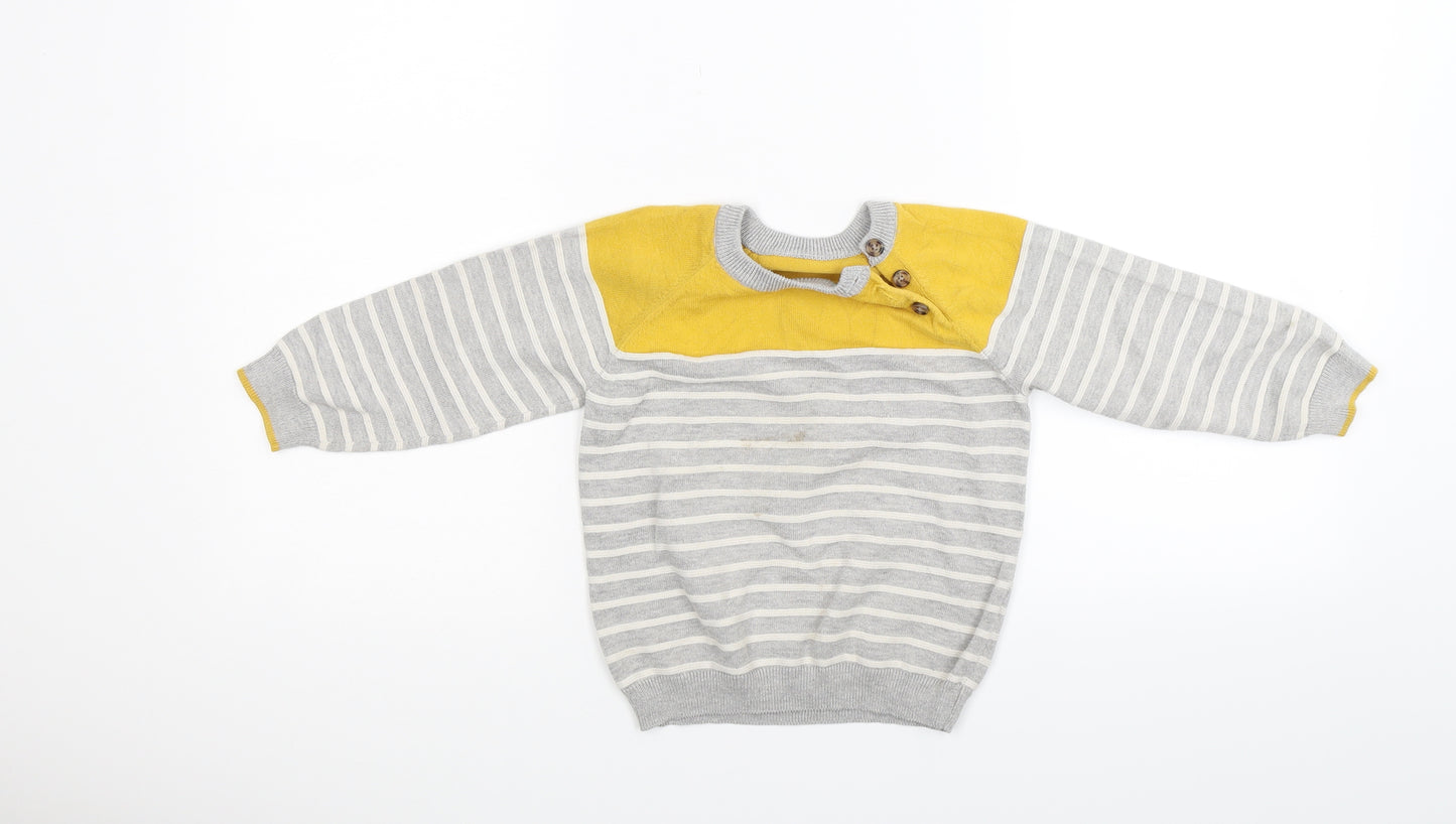 Matalan Boys Grey Striped  Pullover Jumper Size 3-4 Years