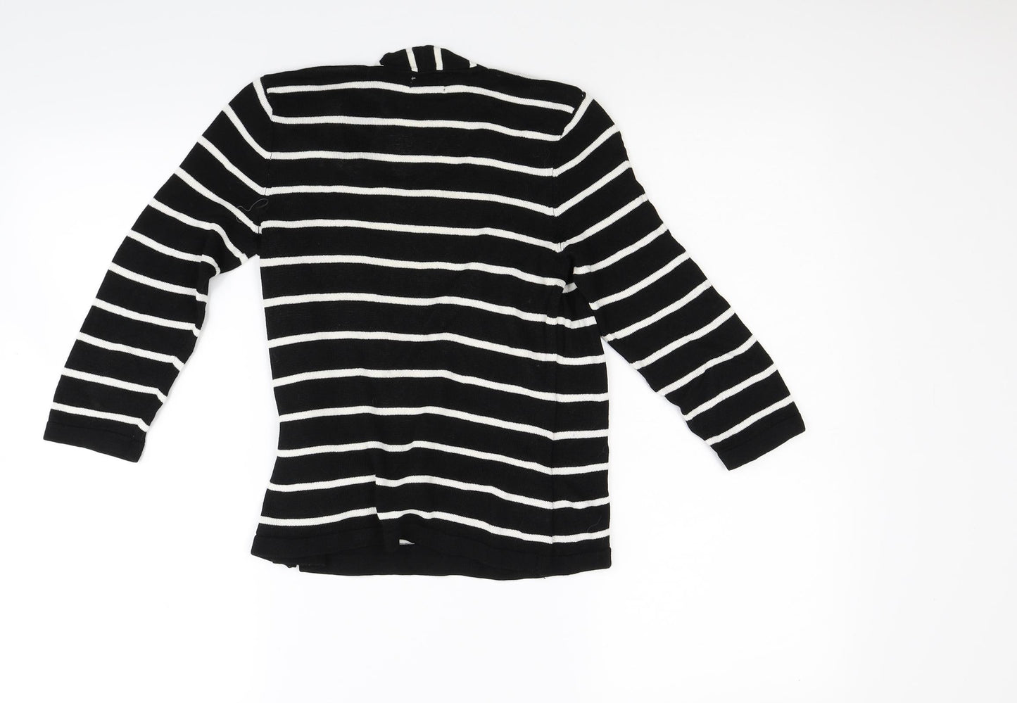 Minuet Petite Womens Black Striped  Pullover Jumper Size S