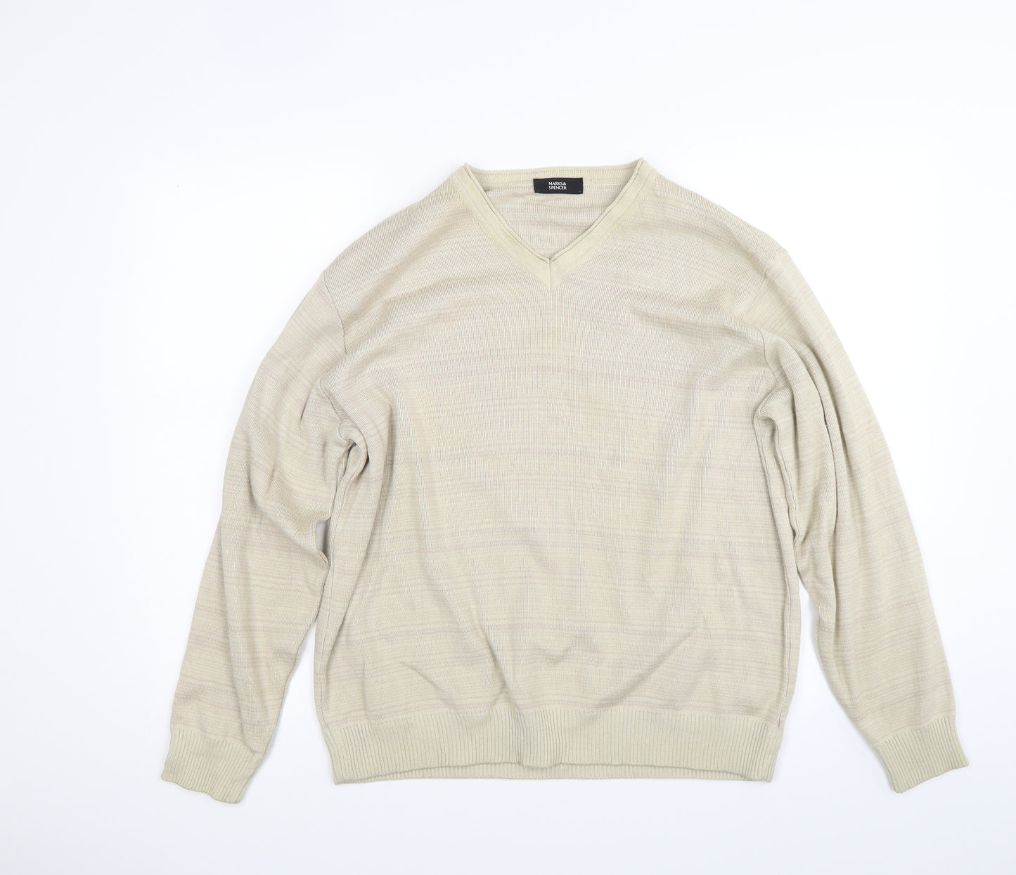 Marks and Spencer Mens Beige  Knit Pullover Jumper Size L