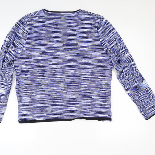 Country Casuals Womens Blue Striped Knit Pullover Jumper Size XL