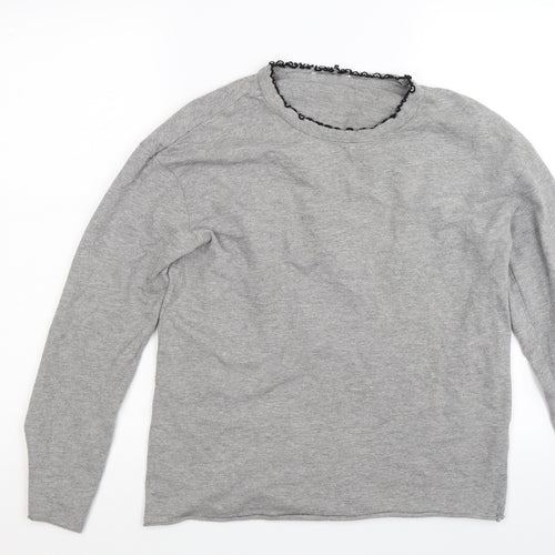 Preworn Womens Grey  Jacquard Pullover Sweatshirt Size M