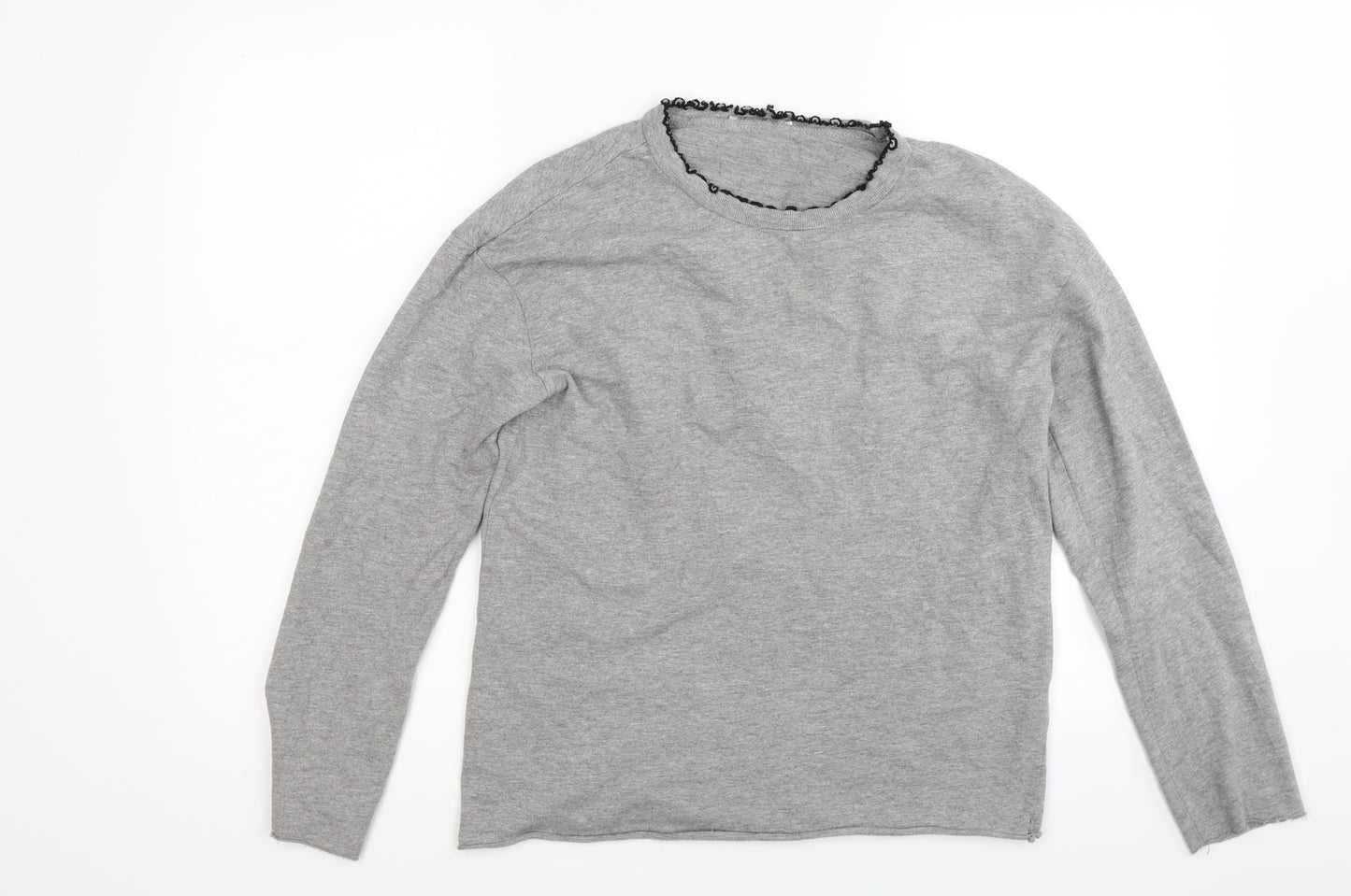 Preworn Womens Grey  Jacquard Pullover Sweatshirt Size M