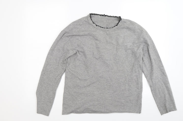 Preworn Womens Grey  Jacquard Pullover Sweatshirt Size M