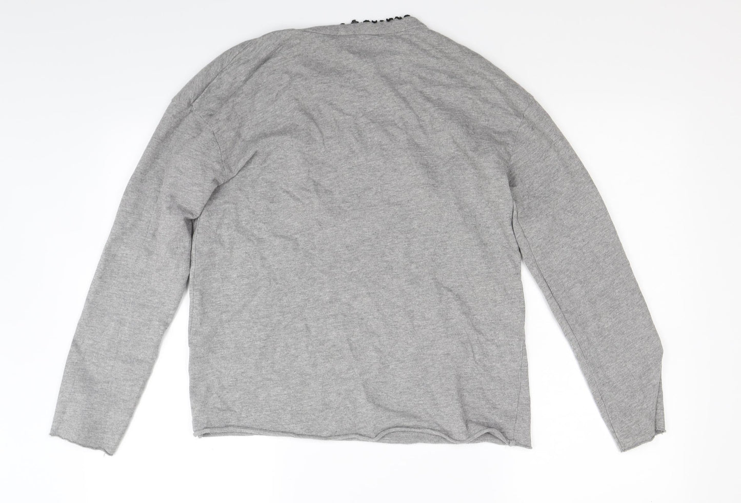 Preworn Womens Grey  Jacquard Pullover Sweatshirt Size M