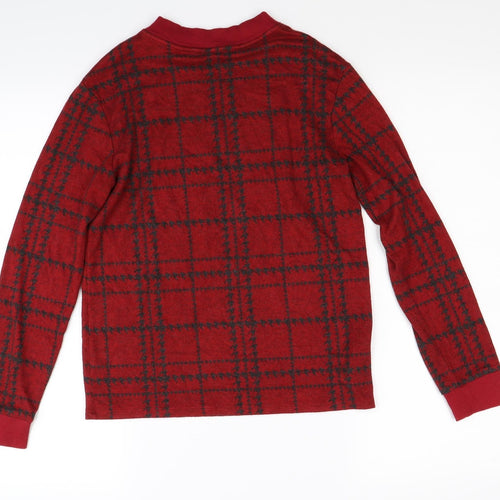 NEXT Womens Red Check  Pullover Sweatshirt Size 6