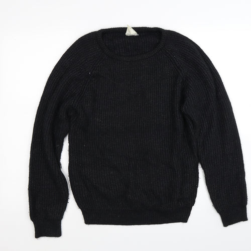 Asdale Womens Black  Knit Pullover Jumper Size 14