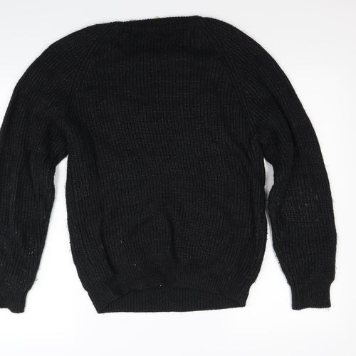 Asdale Womens Black  Knit Pullover Jumper Size 14