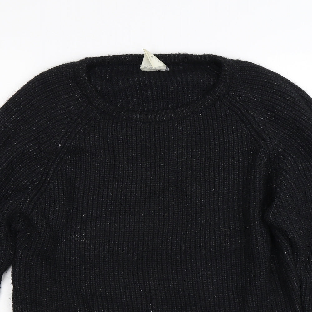 Asdale Womens Black  Knit Pullover Jumper Size 14