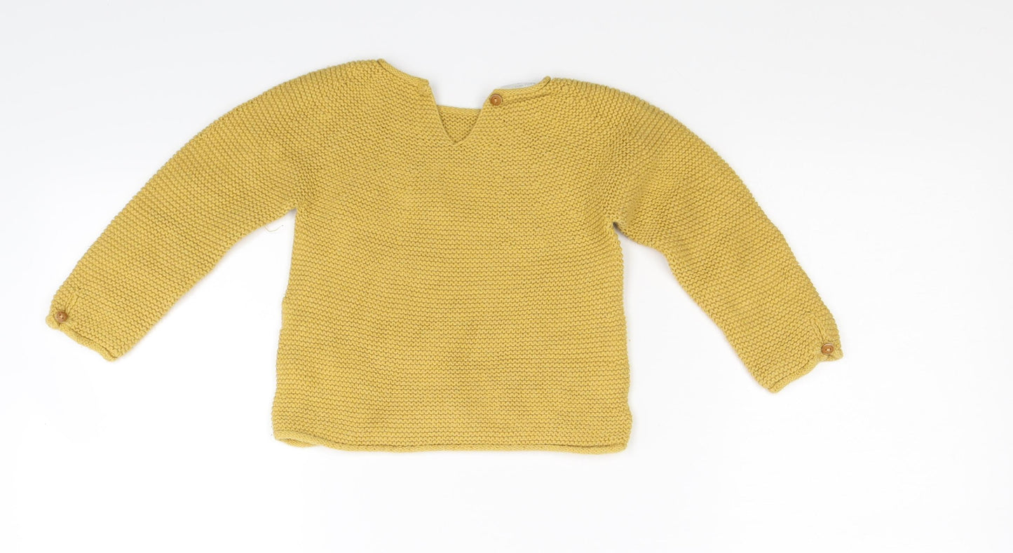 Zara Girls Yellow   Pullover Jumper Size 3-4 Years