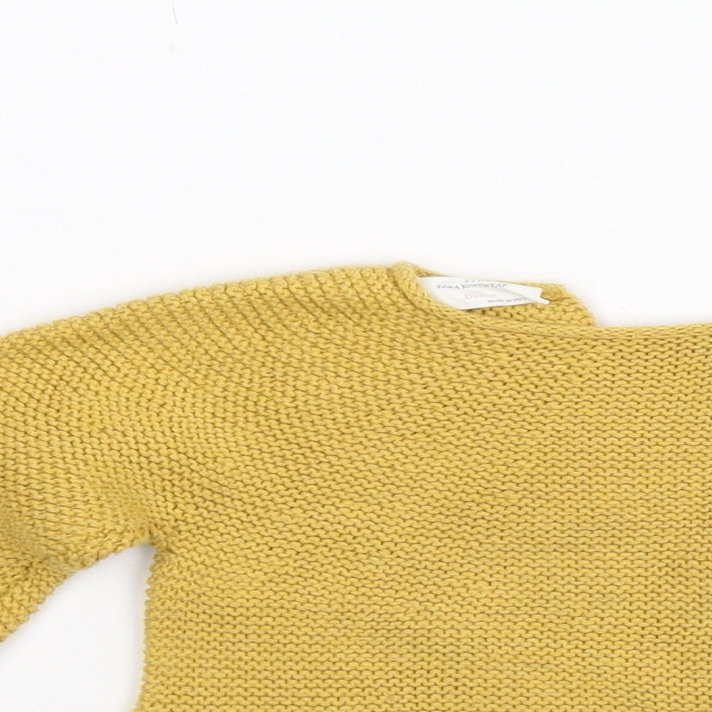 Zara Girls Yellow   Pullover Jumper Size 3-4 Years