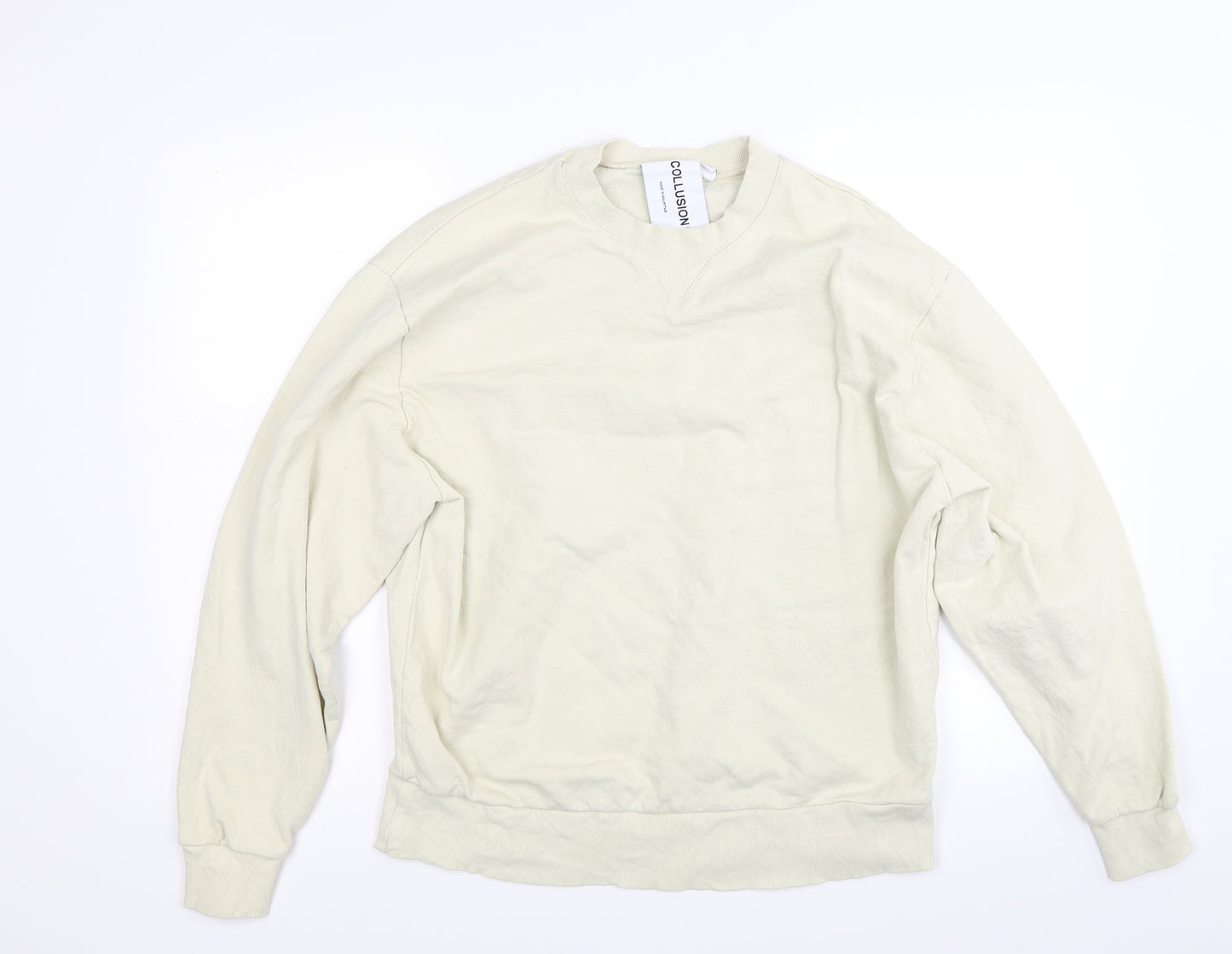 COLLUSION Mens Beige   Pullover Sweatshirt Size M