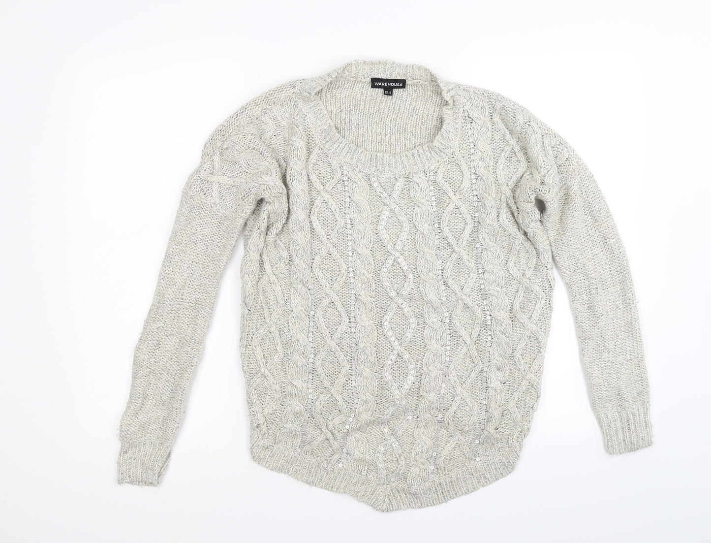 Warehouse Womens Beige  Knit Pullover Jumper Size 8