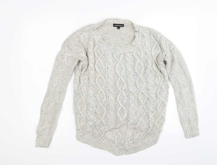 Warehouse Womens Beige  Knit Pullover Jumper Size 8