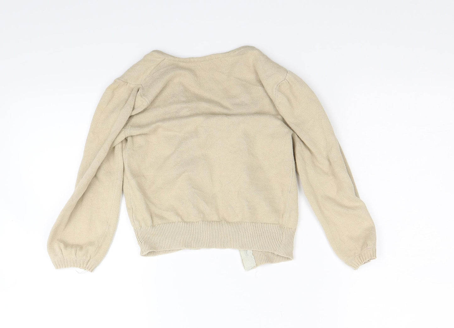 Little lillys Girls Beige  Knit Cardigan Jumper Size 5 Years