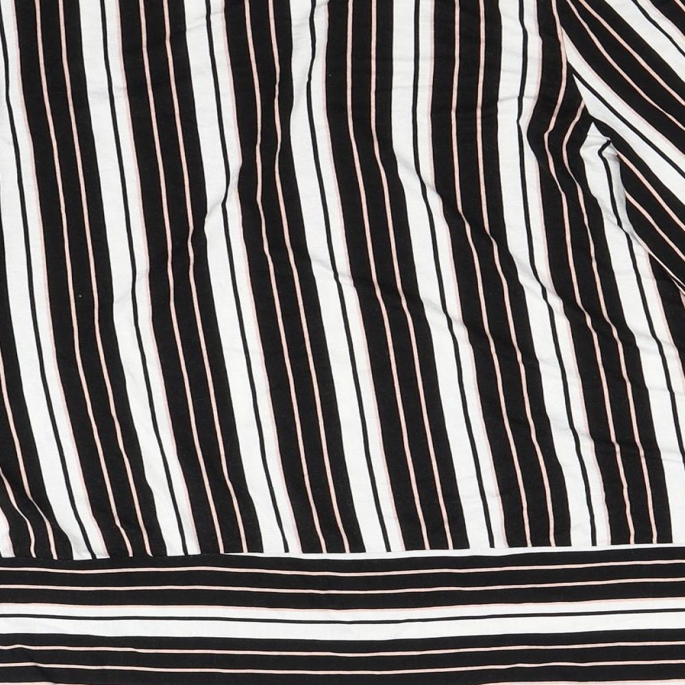 Preworn Womens White Striped  Tunic T-Shirt Size 14